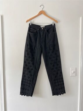 Loeffler Randall 8 Demi Embroidered Pant Black